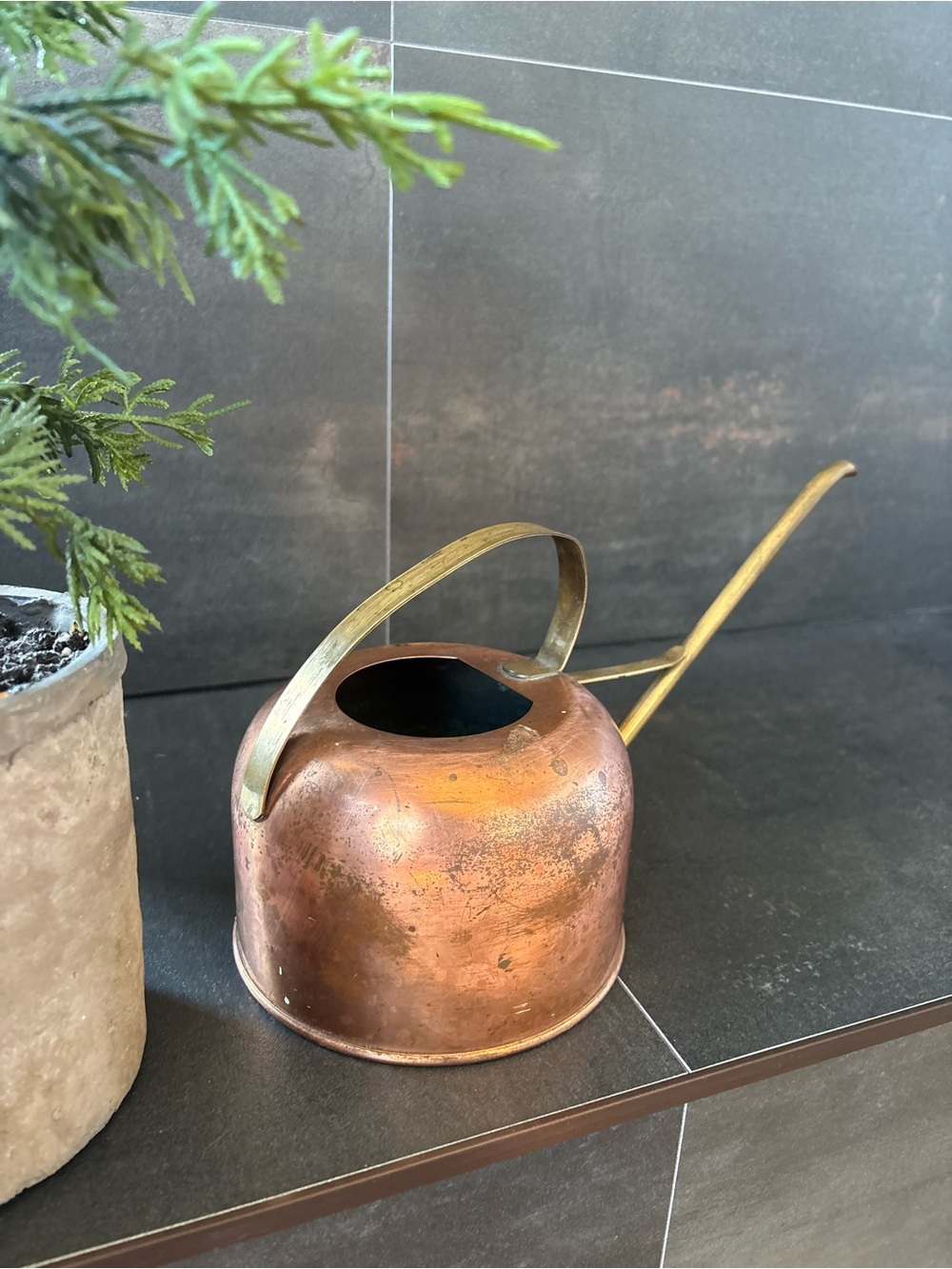 Vintage Copper & Brass Watering Can, Curated Home, Indoor Plants/Succulents - Picture 15 of 15